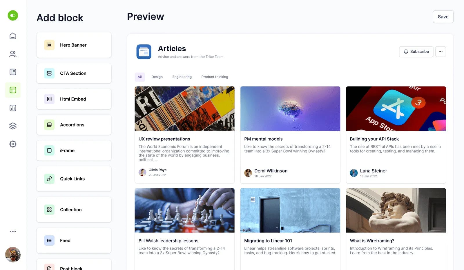 Bettermode's block-based page builder empowers you to customize your knowledge base