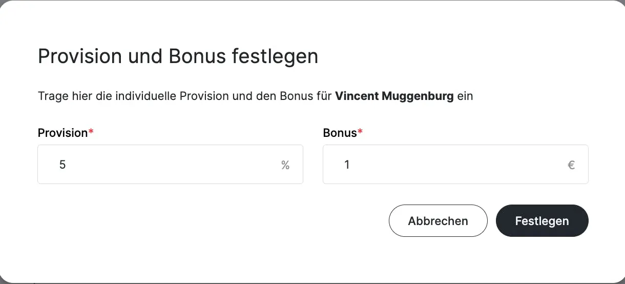 Individuelle Provision für eine Person