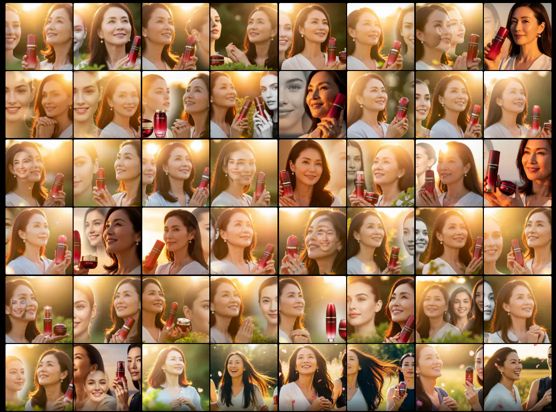 와인 잔을 들고있는 여성 사진의 콜라주