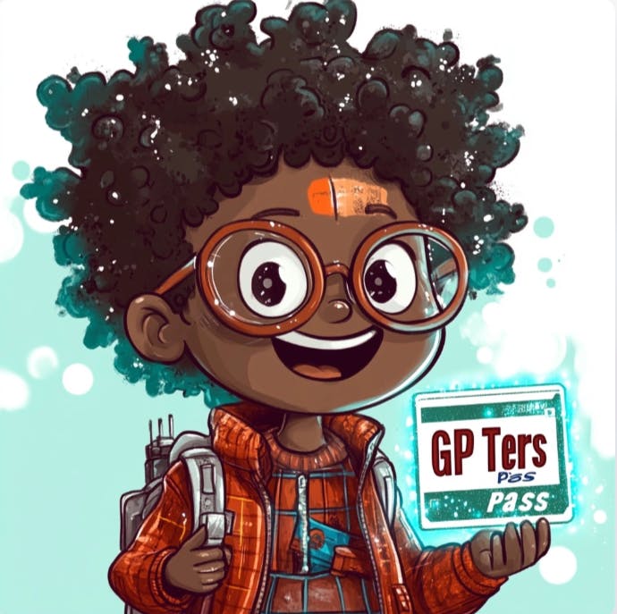 GP Ters Pass라고 말하는 표시를 들고있는 소년