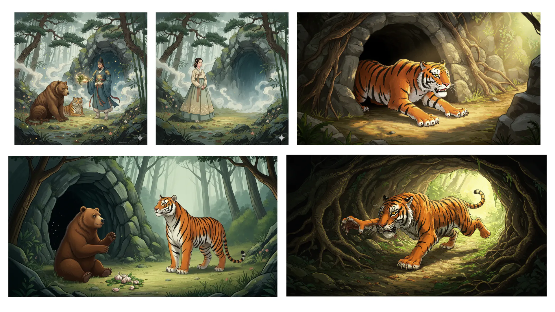동굴에 호랑이와 곰의 4 장