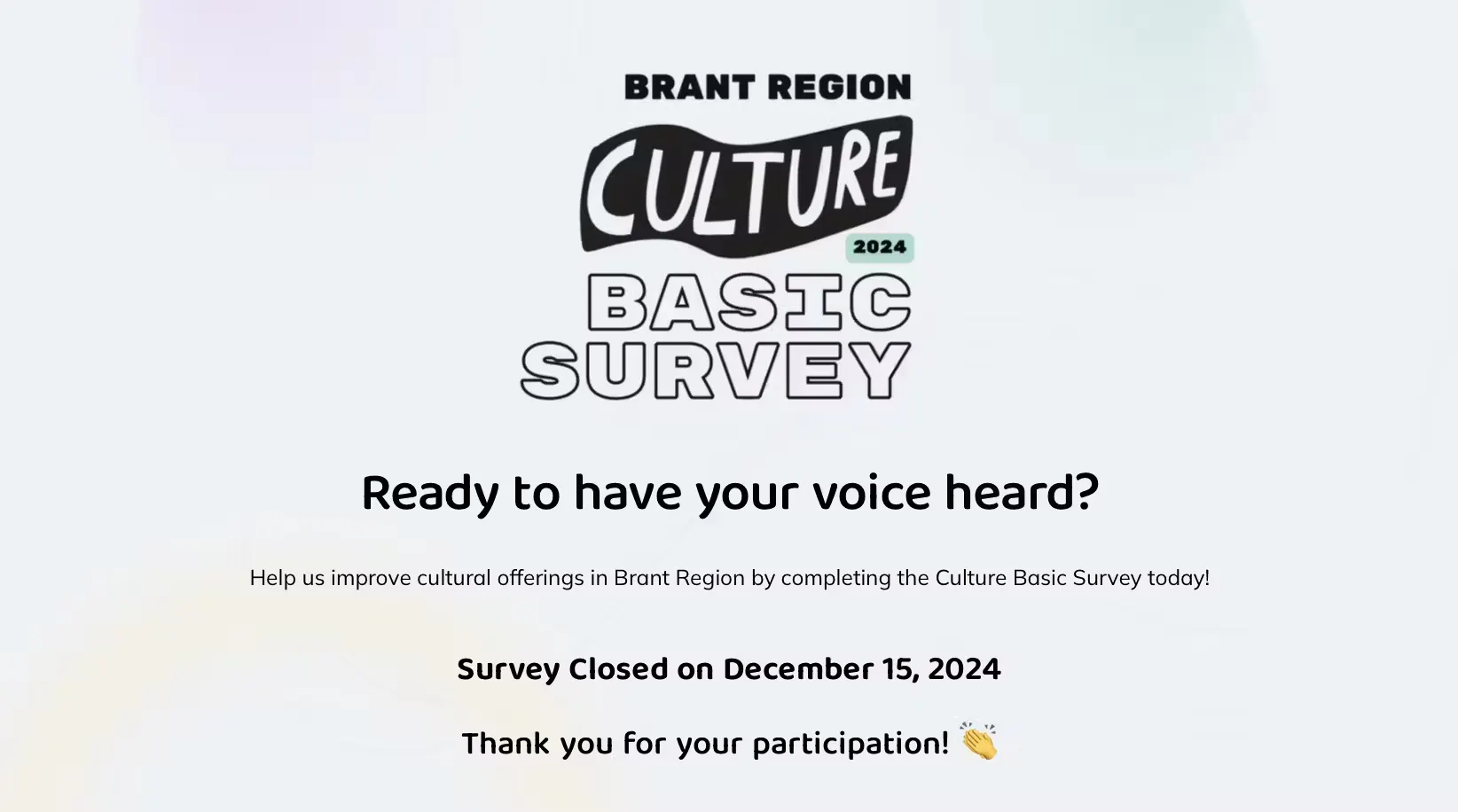 Brant Region Culture Basic Survey 2024