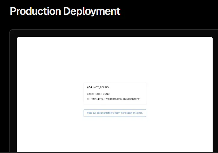 프로덕션 배포 페이지의 스크린샷