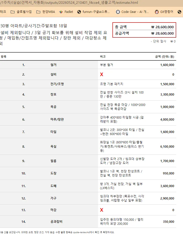 테이블에 있는 한국 이름 목록