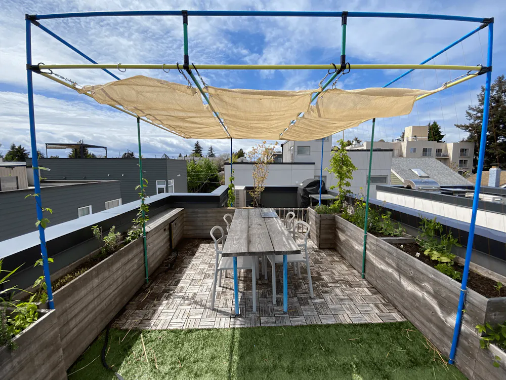 Ryder sent us some photos of his rooftop sunshade ...