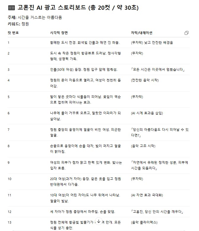 화면에 한국 노래 목록