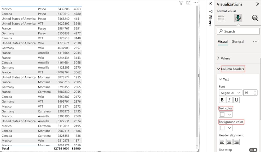 How to Hide Table Headers Measure Headers in Inforiver Matrix