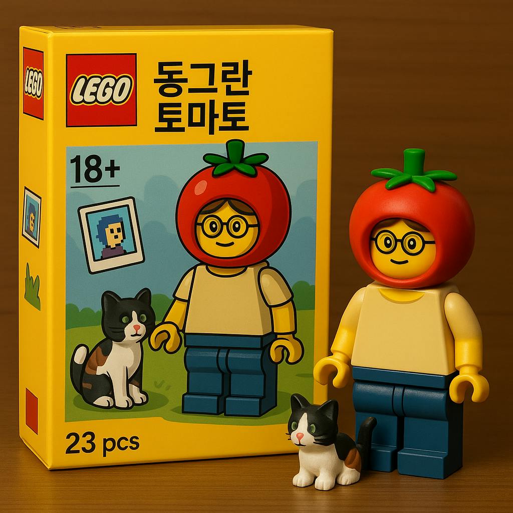 그 옆에 고양이가있는 레고 ​​인물