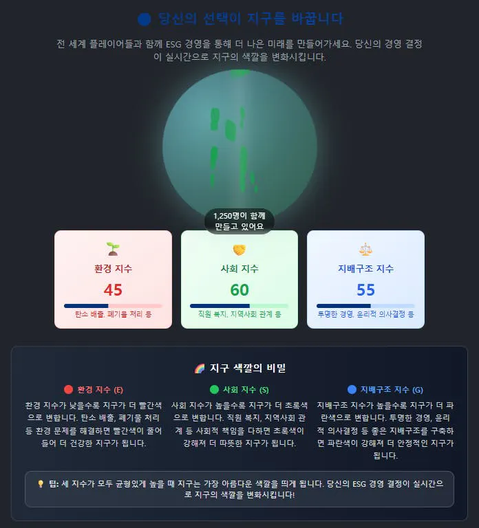 한국 웹 사이트의 스크린 샷