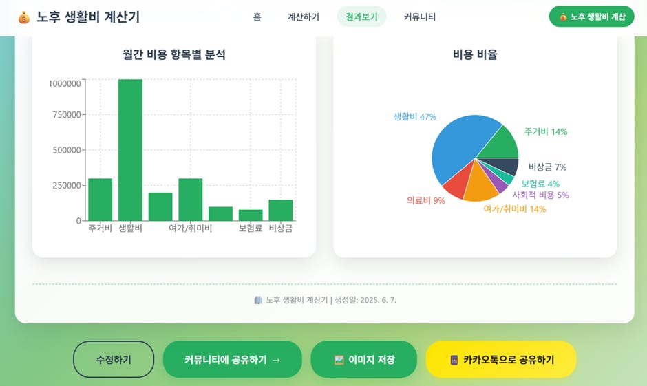파이 차트가있는 한국 앱의 스크린 샷
