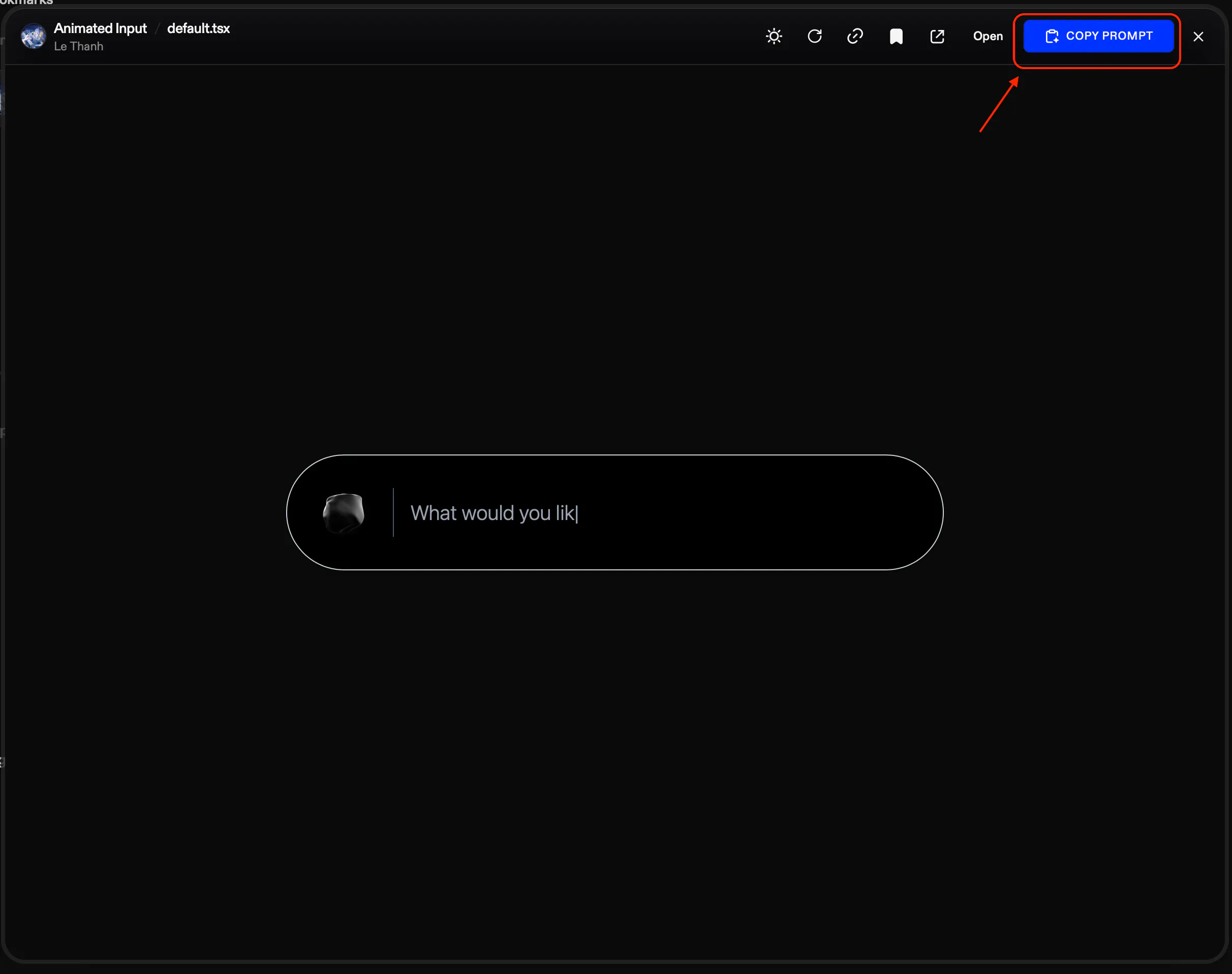 버튼이 강조 표시된 검은색 화면