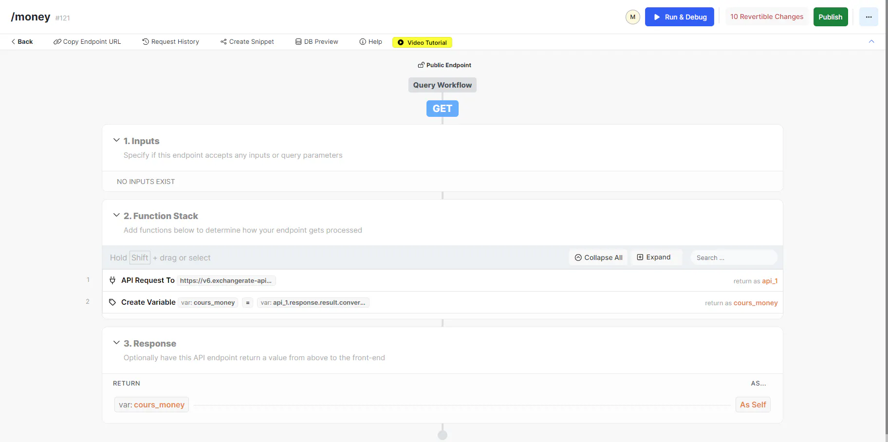 How to put the api's information in a column / table