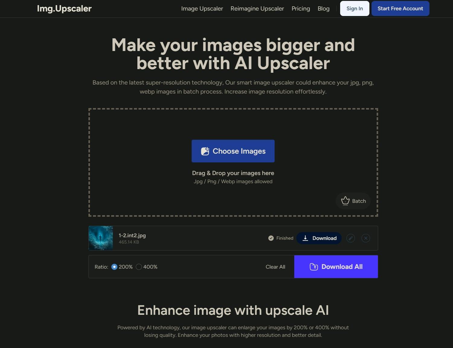 AI 업일로 이미지를 더 크고 더 좋게 만드십시오