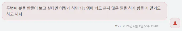 한국어로 된 문자 메시지의 스크린샷