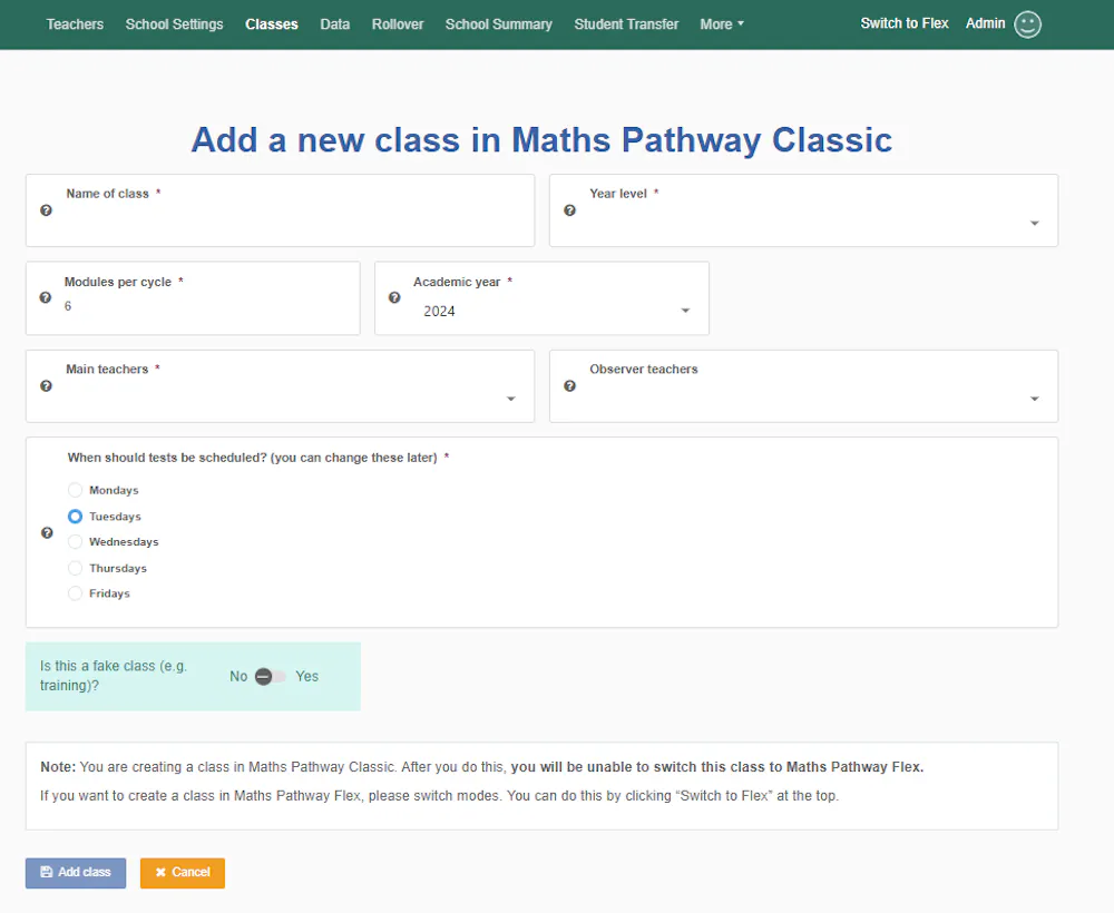 Creating Classes and Assigning Teachers