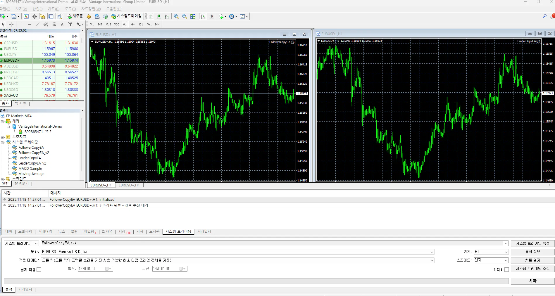 외환 거래 소프트웨어의 스크린샷