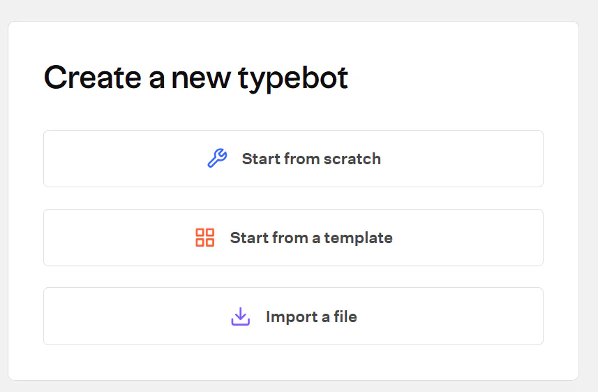 새 TypeBot을 만듭니다