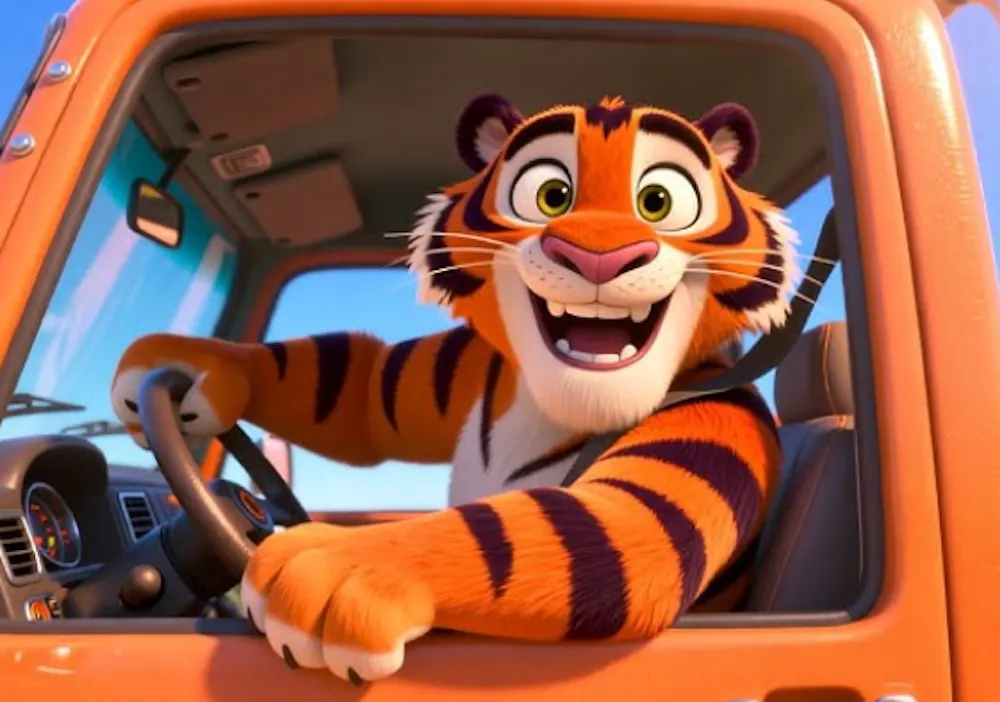 Why did the tiger drive the pick-up truck?