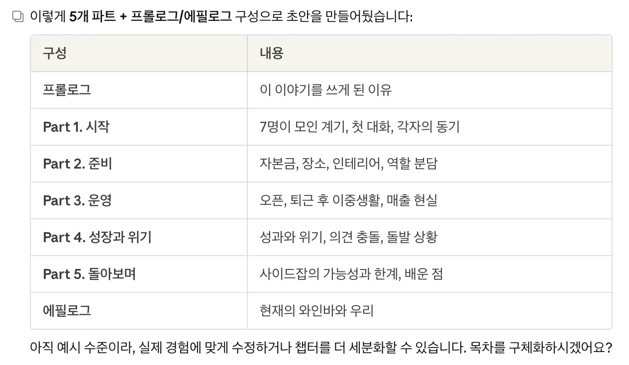 한국어 단어가 적힌 테이블