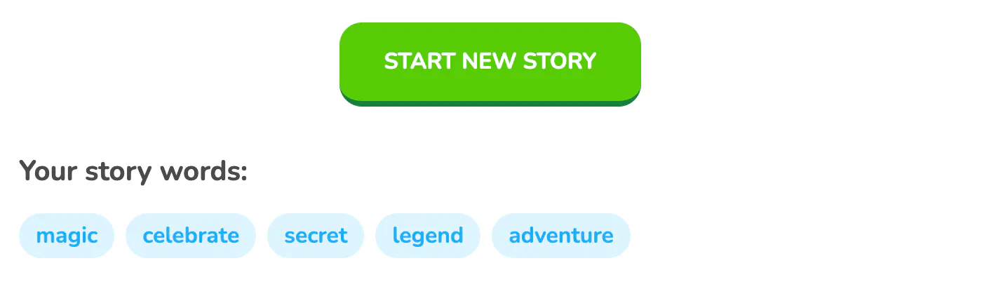 시작 새 스토리 버튼의 스크린 샷