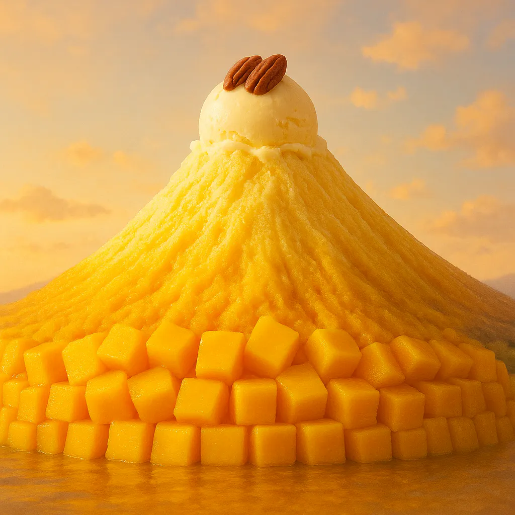 호수 위에 망고의 산