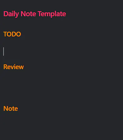 일일 메모 템플릿 할 일 검토