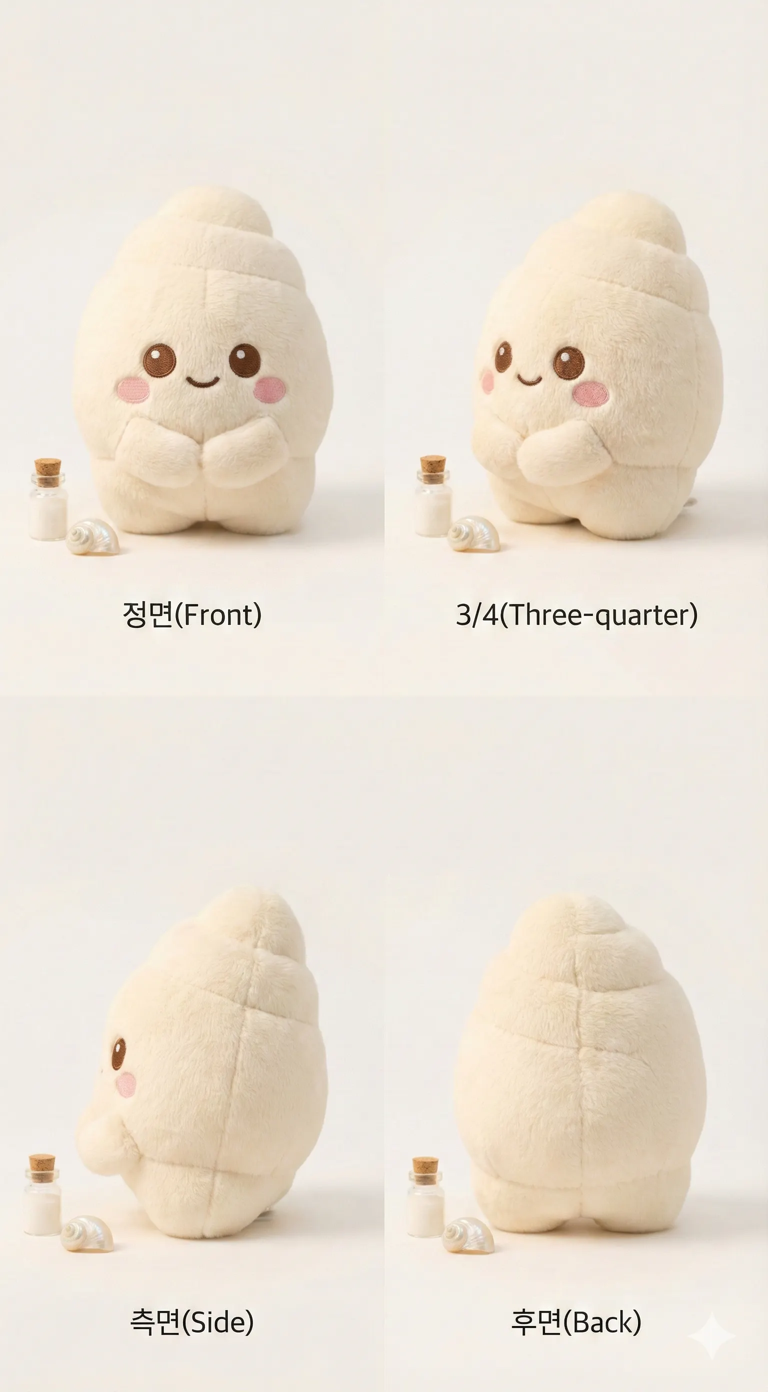 다양한 얼굴을 가진 다양한 동물 인형 그룹