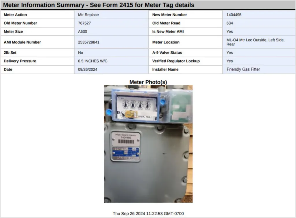 A digital as-built can include images, such as this new meter, and accumulates data into appropriate tables.