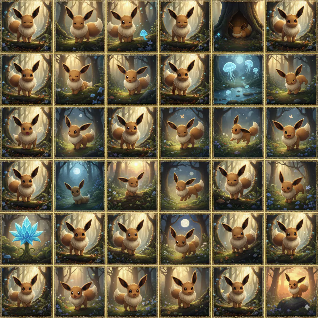 숲에있는 포켓몬 사진 세트