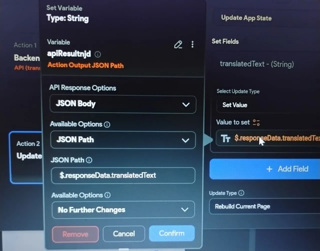in test mode after click on translate nothing happen