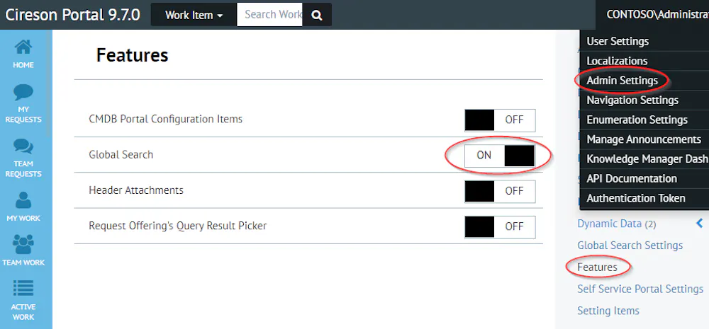 Reference: Global Search in Service Manager Portal