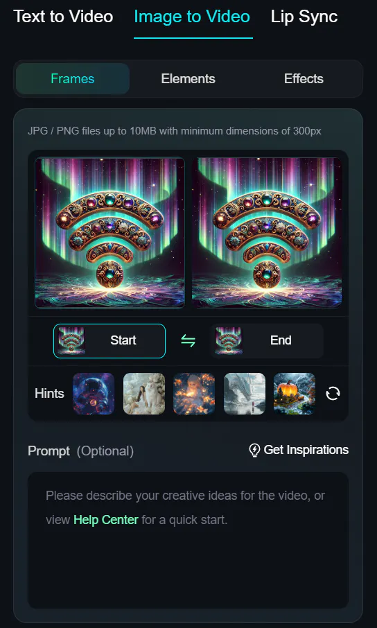 텍스트에서 이미지 비디오 립싱크 스크린 샷