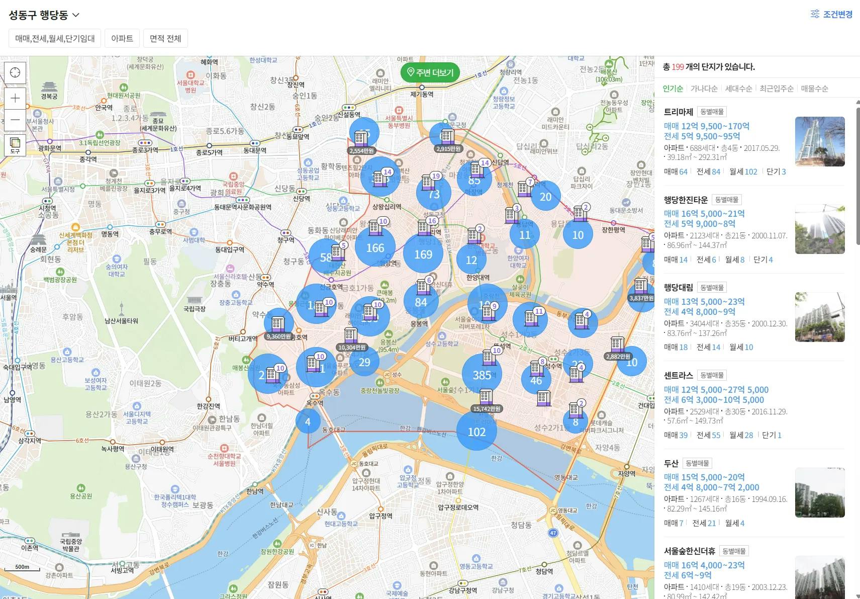 한국의 어느 도시의 위치를 ​​보여주는 지도