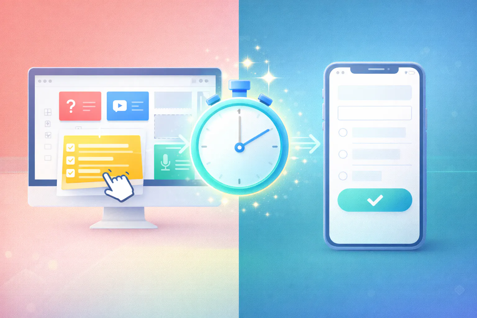 전화기와 시계가 달린 컴퓨터