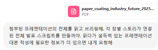 종이 요리 산업이라는 단어와 한국어 문자 메시지