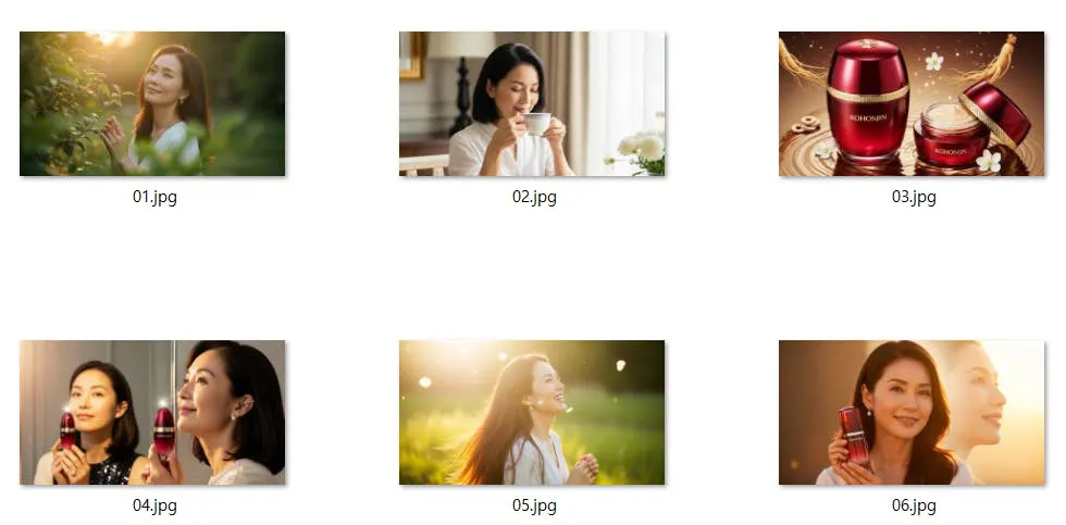 크림 한 병을 들고있는 여자의 일련