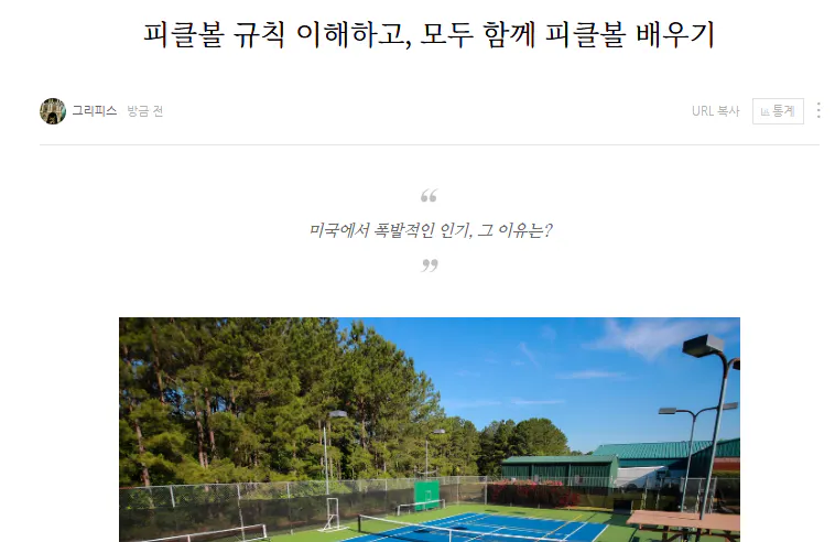 한국어 테니스 코트의 스크린 샷