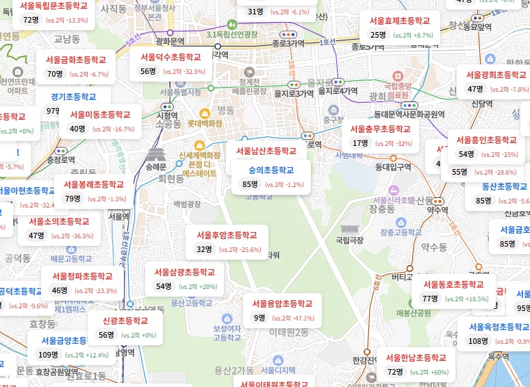 중국어 단어가 많은 도시지도