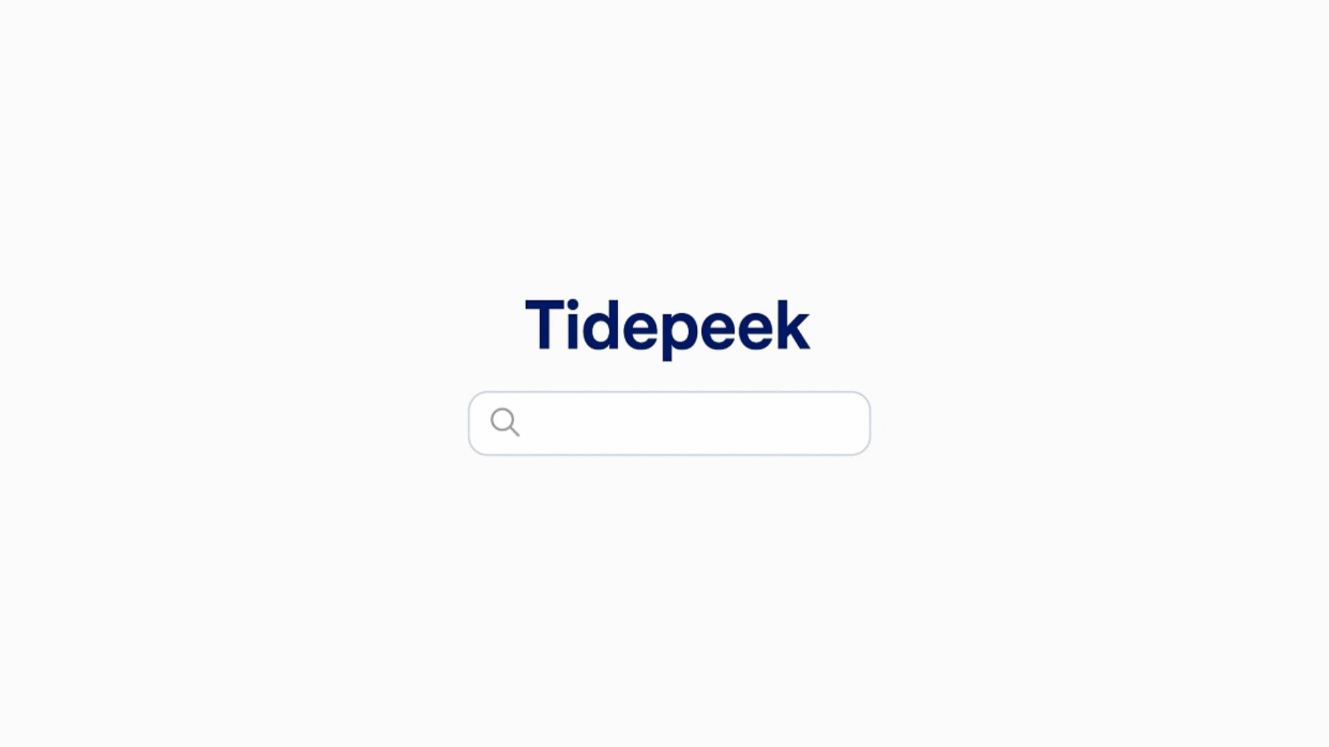 Tidepeek- TidePeek라는 단어가있는 파란색 버튼
