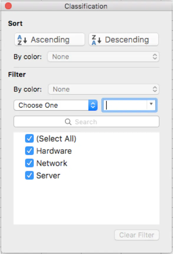 Excel Style Filtering on Grid Columns