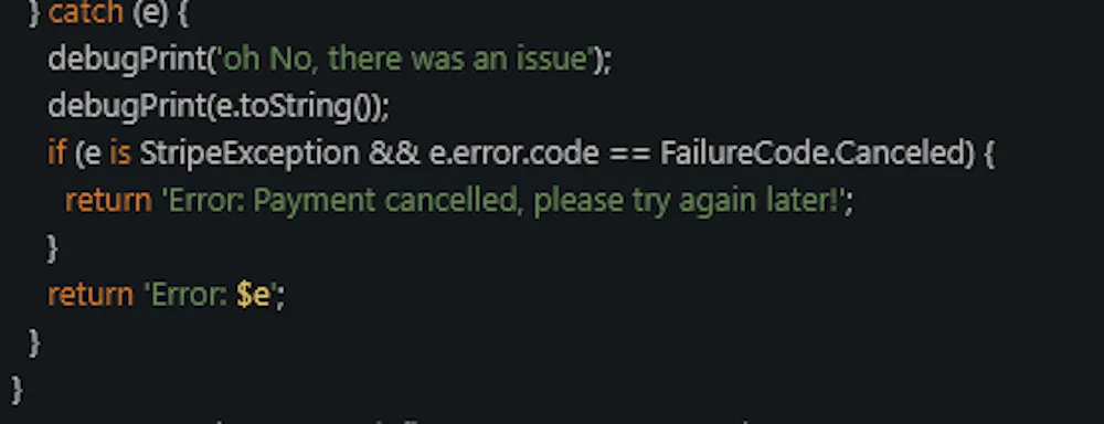 catch exception in custom action output