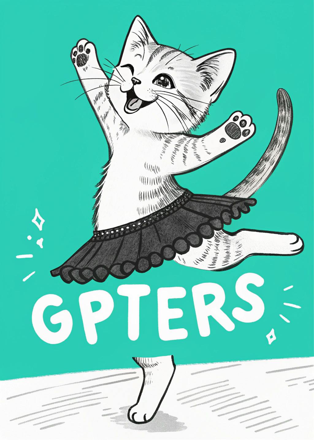ggetters라는 단어로 춤추는 고양이
