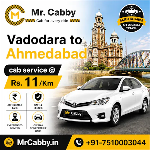Vadodara to Ahmedabad Cab Service