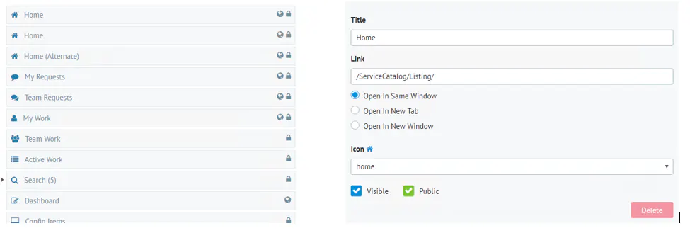 Reference: Service Catalog Home Page