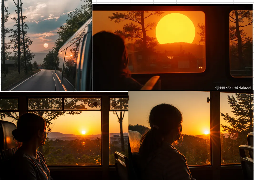 버스 창 밖을 바라 보는 여자의 4 장