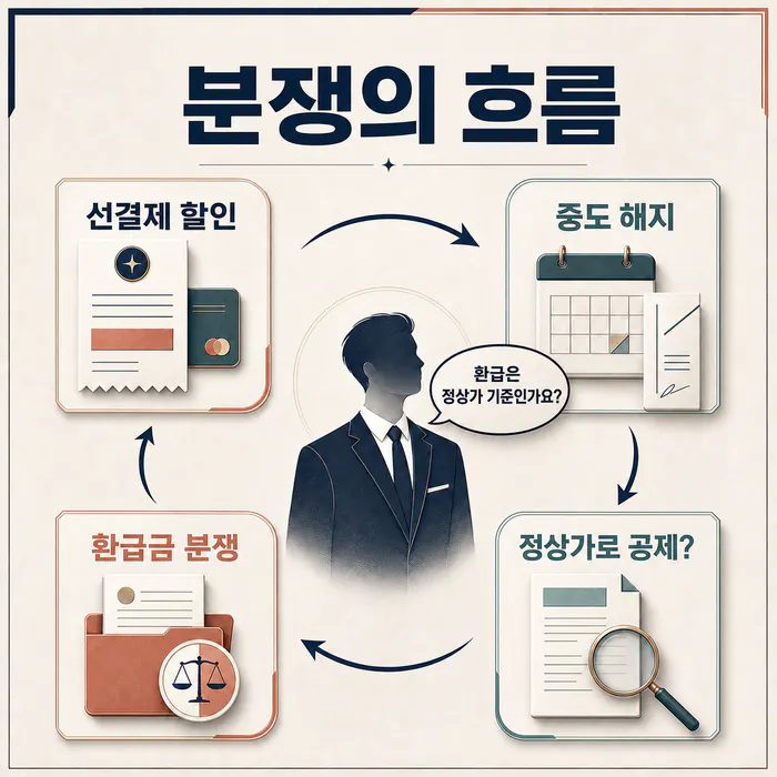 한국의 법적 절차를 보여주는 포스터