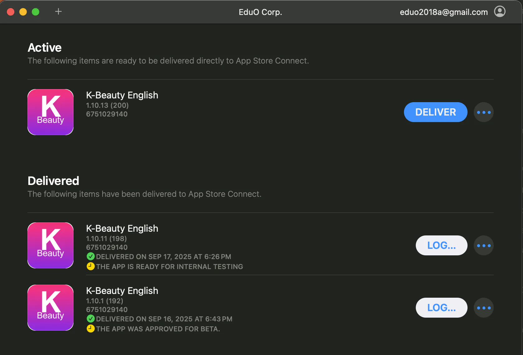Apple 장치의 Kate 앱 스크린 샷