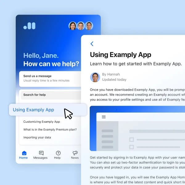 Intercom messenger and knowledge base