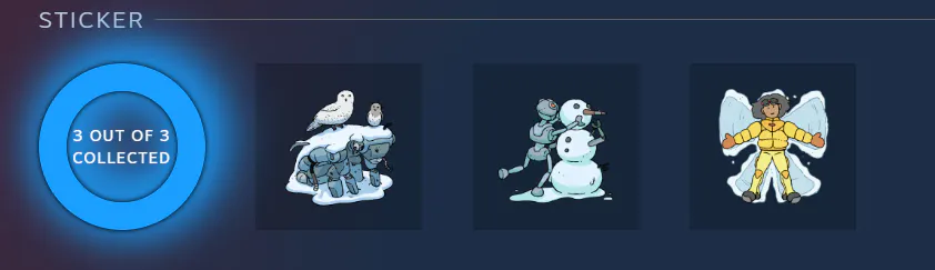 [Steam] (Other) Steam Winter Sale 2025 - 3 Animated Stickers [Free]