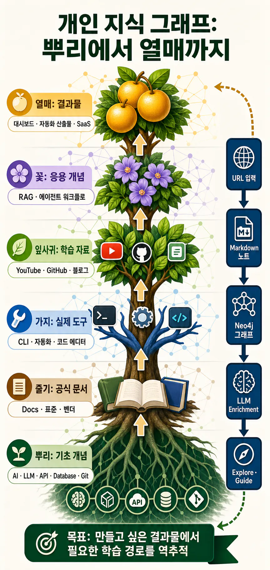 다양한 가지가 있는 나무의 이미지